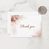 Carte De Correspondance Budget Mariage Merci Pampas Grass Terracotta (Devant/Arrière en situation)