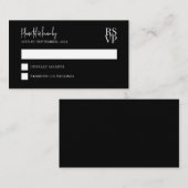 Carte De Correspondance BUDGET Mariage noir et blanc RSVP (Devant / Derrière)