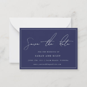Carte De Correspondance BUDGET Marine Blue Wedding Enregistrer La Date Inv