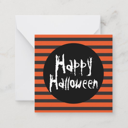 Carte De Correspondance BUDGET MINI Orange Black Éffrayant Halloween heure (Devant)