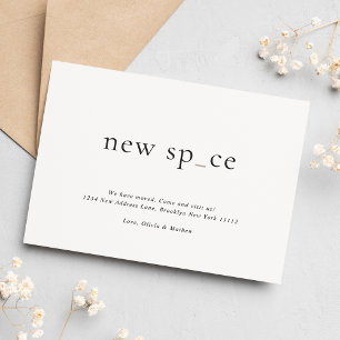 Carte De Correspondance BUDGET Minimal Élégant Nouvel Endroit Nouveau Espa