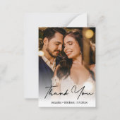 Carte De Correspondance budget minimum chic mariage photo merci (Devant)