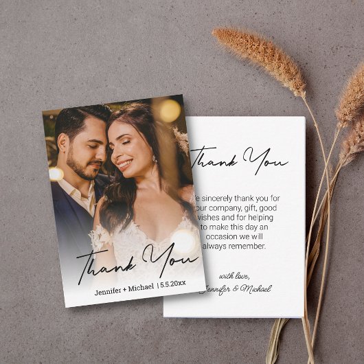 Carte De Correspondance budget minimum chic mariage photo merci