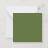 Carte De Correspondance Budget Monogramme Simple Moderne Vert Olive Foncé (Dos)