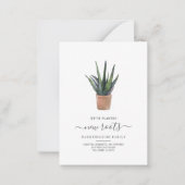 Carte De Correspondance Budget Nous avons déplacé de nouvelles racines Pla (Devant)