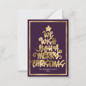 Carte De Correspondance Budget Nous Vous Souhaitons Un Joyeux Noël Purple  (Devant)