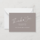 Carte De Correspondance Budget nuptiale chic script gris merci (Devant)