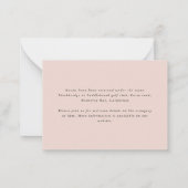 Carte De Correspondance budget pampas herbe mariage rustique RSVP (Dos)