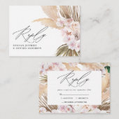 Carte De Correspondance budget pampas herbe naturel rose mariage RSVP (Devant / Derrière)