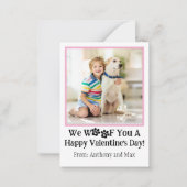 Carte De Correspondance Budget Pink Chien Photo classe Saint-Valentin (Devant)