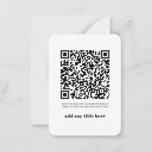 Carte De Correspondance Budget QR Code Moderne Moderne Toutes les occasion