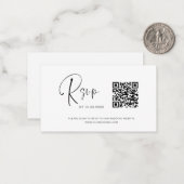 Carte De Correspondance Budget QR Code RSVP Mariage (Devant/Arrière en situation)
