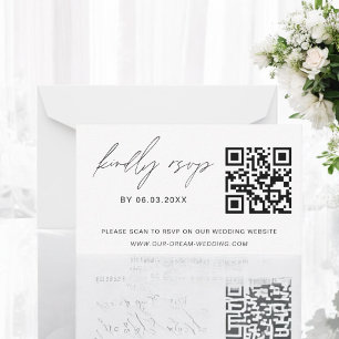 Carte De Correspondance Budget QR Code RSVP minimaliste Mariage site Web