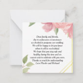 Carte De Correspondance Budget, roses roses roses avec cadre doré. (Dos)