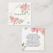 Carte De Correspondance Budget, roses roses roses avec cadre doré. (Devant / Derrière)