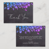 Carte De Correspondance Budget Rustic Chalkboard Botanique Merci (Devant / Derrière)