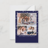 Carte De Correspondance Budget Rustic Winter 3 Photo Joyeux Noël (Dos)