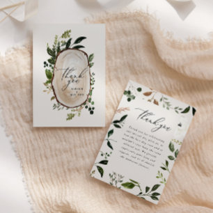 Carte De Correspondance budget Rustique Botanique Verdure Merci chic