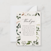 Carte De Correspondance budget Rustique Botanique Verdure Merci chic (Dos)