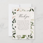 Carte De Correspondance budget Rustique Botanique Verdure Merci chic (Dos)
