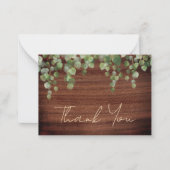 Carte De Correspondance Budget Rustique Mariage Merci de verdure (Devant)