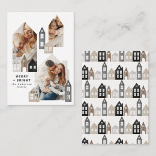 Carte De Correspondance budget scandi Noël Nordique maisons 3 photo chic