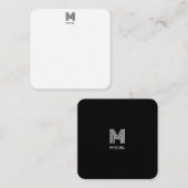 Carte De Correspondance Budget simple Monogramme noir et blanc (Devant / Derrière)