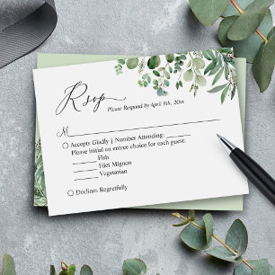 Carte De Correspondance Budget Small RSVP   Eucalyptus Feuilles verdoyants