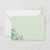 Carte De Correspondance Budget Small RSVP | Eucalyptus Feuilles verdoyants (Dos)
