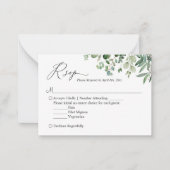 Carte De Correspondance Budget Small RSVP | Eucalyptus Feuilles verdoyants (Devant)