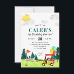 Carte De Correspondance Budget Swing By Fore a Par tee Kids Golf Anniversa<br><div class="desc">Couleur d'eau mignonne Swing By Fore Golf Boy Parte-tee Invitation d'anniversaire pour les enfants</div>