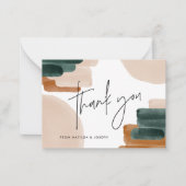 Carte De Correspondance budget terracotta baby shower abstrait merci (Devant)