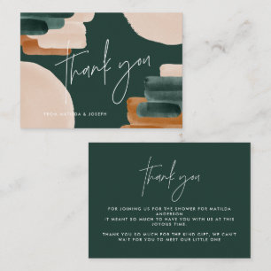 Carte De Correspondance budget terracotta baby shower abstrait merci n