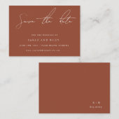 Carte De Correspondance BUDGET Terracotta Mariage Enregistrer La Date Invi (Devant / Derrière)