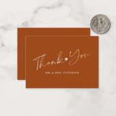 Carte De Correspondance Budget terracotta mariage merci script (Devant/Arrière en situation)