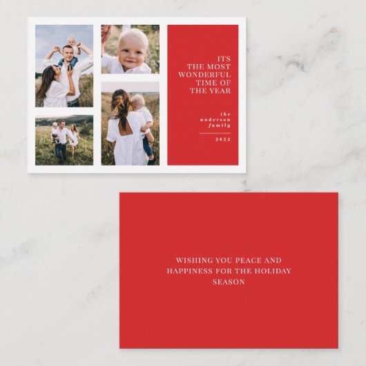 Carte De Correspondance budget Très beau temps noël multi photo (Devant / Derrière)