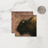 Carte De Correspondance Buffalo de bison de bois (Devant/Arrière en situation)