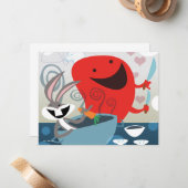 Carte De Correspondance BUGS BUNNY™ & Gossamer Préparation de repas Whimsi (Devant/Arrière en situation)