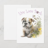 Carte De Correspondance Bulldog Chien Maman Florale (Devant / Derrière)