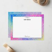Carte De Correspondance Bulles et Irisations Merci (Devant/Arrière en situation)