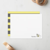 Carte De Correspondance Bumblebee Bee Black Yellow Stripes Papier (Devant/Arrière en situation)