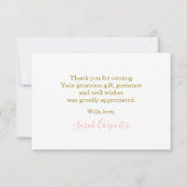 Carte De Correspondance Bunny Baby shower merci Note Card (Dos)