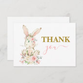 Carte De Correspondance Bunny Baby shower merci Note Card (Devant / Derrière)