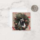 Carte De Correspondance Bunny Wreath de Noël (Devant/Arrière en situation)