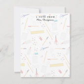 Carte De Correspondance Bureau scolaire Artisanat Fournitures Motif Enseig (Devant)