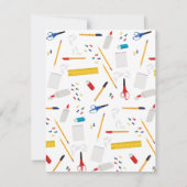 Carte De Correspondance Bureau scolaire Artisanat Fournitures Motif Enseig (Dos)