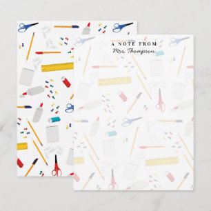 Carte De Correspondance Bureau scolaire Artisanat Fournitures Motif Enseig