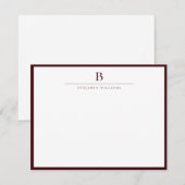Carte De Correspondance Burgundy Modern Stationery Classic  (Devant / Derrière)