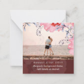 Carte De Correspondance Burgundy QR SCANNING CODE Mariage site web PHOTO (Dos)