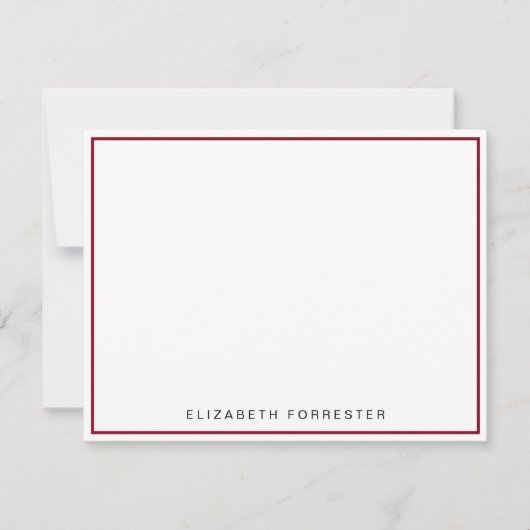 Carte De Correspondance Burgundy Red Classic Bordure simple (Devant)